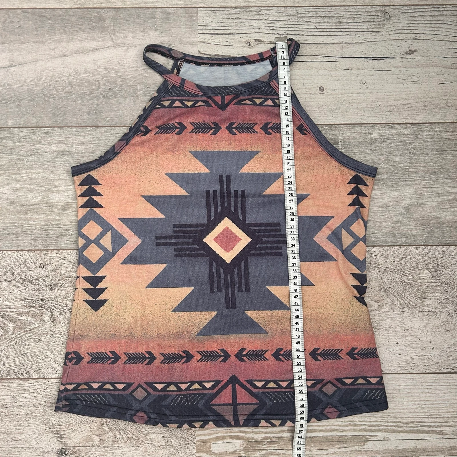 Top halter boho con estampado azteca/etnográfico Sunset – Talla M – photo 8